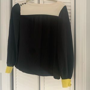 Kate Spade 100% silk color-blocked blouse